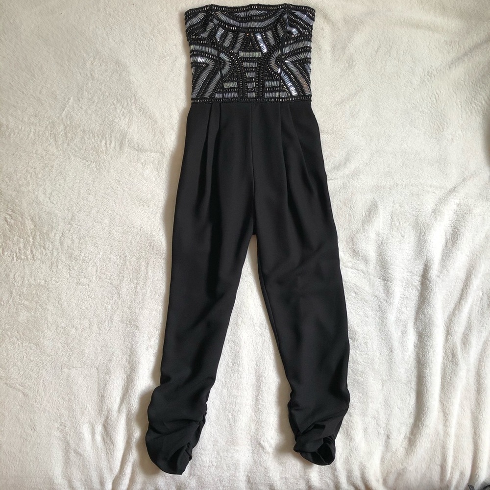 Sparkly Strapless Beaded Jumpsuit